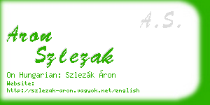 aron szlezak business card